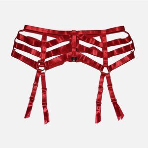 NWOT SEVEN 'TIL MIDNIGHT Red Strappy Garter Belt Size M/L